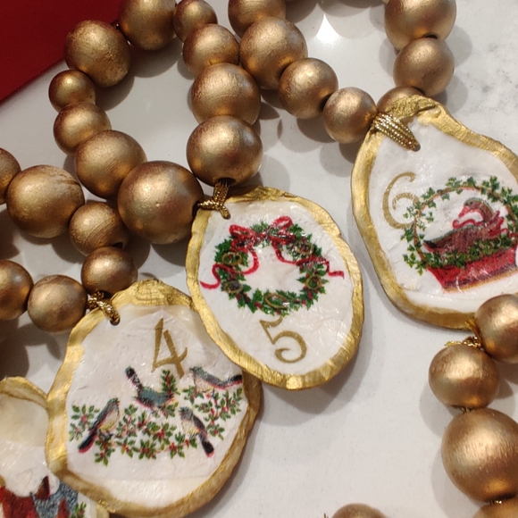 12 days of Christmas oyster shell ornaments or napkin rings Or Wine Bottle Decor - Picture 4 of 9